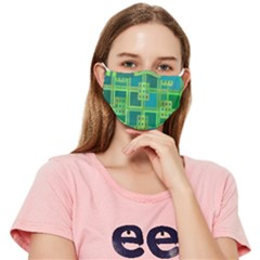 Green Abstract Geometric Fitted Cloth Face Mask (adult) by Ket1n9