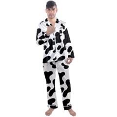 Cow Pattern Men s Long Sleeve Satin Pajamas Set by Ket1n9