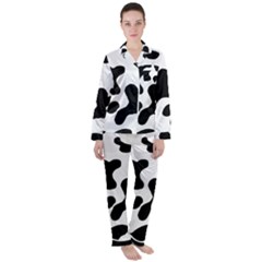 Cow Pattern Women s Long Sleeve Satin Pajamas Set	 by Ket1n9