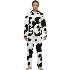 Cow Pattern Men s Long Sleeve Velvet Pocket Pajamas Set by Ket1n9