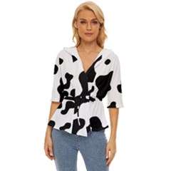 Cow Pattern Lightweight Drawstring Hooded Top by Ket1n9