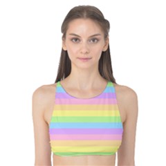 Cute Pastel Rainbow Stripes Tank Bikini Top by Ket1n9