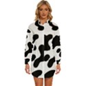 Cow Pattern Womens Long Sleeve Shirt Dress View1