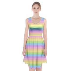 Cute Pastel Rainbow Stripes Racerback Midi Dress by Ket1n9