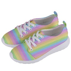 Cute Pastel Rainbow Stripes Women s Lightweight Sports Shoes by Ket1n9