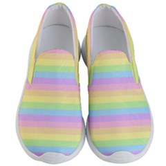 Cute Pastel Rainbow Stripes Men s Lightweight Slip Ons by Ket1n9