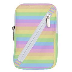 Cute Pastel Rainbow Stripes Belt Pouch Bag (large) by Ket1n9