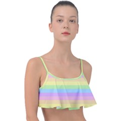 Cute Pastel Rainbow Stripes Frill Bikini Top by Ket1n9