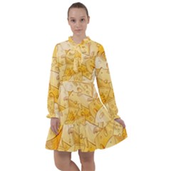 Cheese Slices Seamless Pattern Cartoon Style All Frills Chiffon Dress by Ket1n9