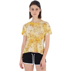 Cheese Slices Seamless Pattern Cartoon Style Open Back Sport T-shirt