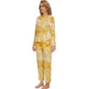 Cheese Slices Seamless Pattern Cartoon Style Womens  Long Sleeve Lightweight Pajamas Set View2