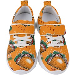 Seamless Pattern With Taco Kids  Velcro Strap Shoes by Ket1n9