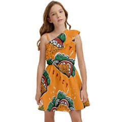 Seamless Pattern With Taco Kids  One Shoulder Party Dress by Ket1n9