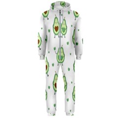 Cute Seamless Pattern With Avocado Lovers Hooded Jumpsuit (men)