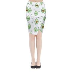 Cute Seamless Pattern With Avocado Lovers Midi Wrap Pencil Skirt by Ket1n9