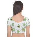 Cute Seamless Pattern With Avocado Lovers Velvet Short Sleeve Crop Top  View2