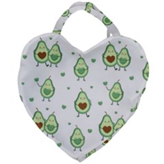 Cute Seamless Pattern With Avocado Lovers Giant Heart Shaped Tote by Ket1n9