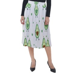 Cute Seamless Pattern With Avocado Lovers Classic Velour Midi Skirt  by Ket1n9