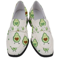 Cute Seamless Pattern With Avocado Lovers Women s Chunky Heel Loafers by Ket1n9