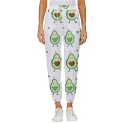 Cute Seamless Pattern With Avocado Lovers Women s Cropped Drawstring Pants by Ket1n9