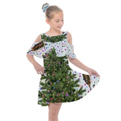 New Year S Eve New Year S Day Kids  Shoulder Cutout Chiffon Dress by Ket1n9