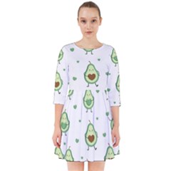 Cute Seamless Pattern With Avocado Lovers Smock Dress by Ket1n9