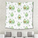 Cute Seamless Pattern With Avocado Lovers Square Tapestry (Large) View2