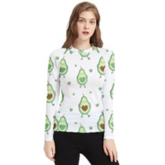 Cute Seamless Pattern With Avocado Lovers Women s Long Sleeve Rash Guard by Ket1n9