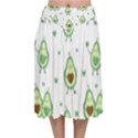 Cute Seamless Pattern With Avocado Lovers Velvet Flared Midi Skirt View1