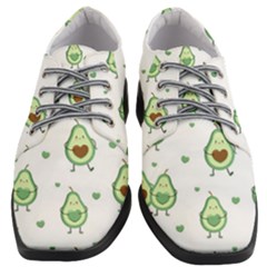 Cute Seamless Pattern With Avocado Lovers Women Heeled Oxford Shoes by Ket1n9