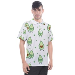 Cute Seamless Pattern With Avocado Lovers Men s Polo T-shirt by Ket1n9