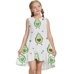 Cute Seamless Pattern With Avocado Lovers Kids  Frill Swing Dress by Ket1n9