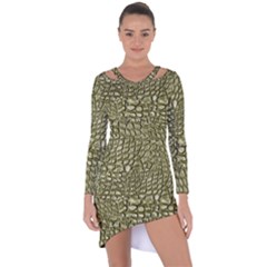 Aligator Skin Asymmetric Cut-out Shift Dress by Ket1n9