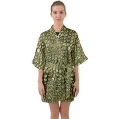 Aligator Skin Half Sleeve Satin Kimono  by Ket1n9