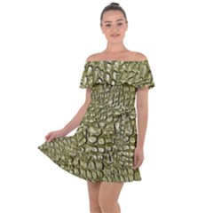 Aligator Skin Off Shoulder Velour Dress by Ket1n9