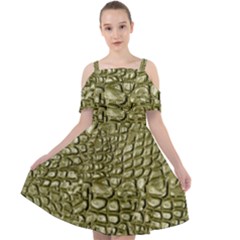 Aligator Skin Cut Out Shoulders Chiffon Dress by Ket1n9