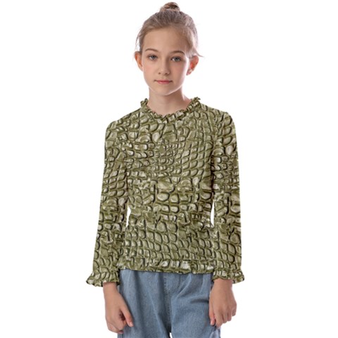 Aligator Skin Kids  Frill Detail T-shirt by Ket1n9