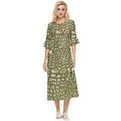 Aligator Skin Double Cuff Midi Dress by Ket1n9