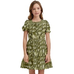 Aligator Skin Kids  Puff Sleeved Dress by Ket1n9