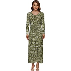 Aligator Skin Long Sleeve Longline Maxi Dress by Ket1n9