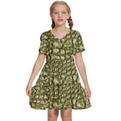 Aligator Skin Kids  Short Sleeve Tiered Mini Dress by Ket1n9