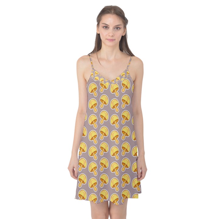 Yellow Mushroom Pattern Camis Nightgown 