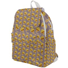 Yellow Mushroom Pattern Top Flap Backpack by Ket1n9