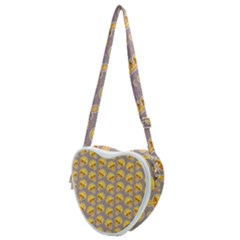 Yellow Mushroom Pattern Heart Shoulder Bag by Ket1n9