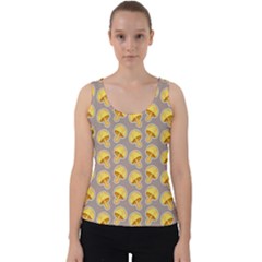 Yellow Mushroom Pattern Velvet Tank Top by Ket1n9