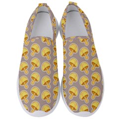 Yellow Mushroom Pattern Men s Slip On Sneakers by Ket1n9