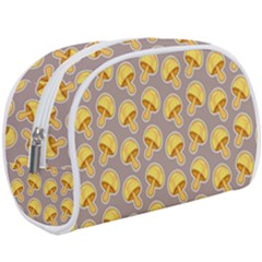 Yellow Mushroom Pattern Make Up Case (large) by Ket1n9