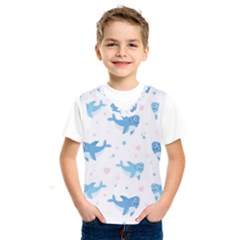 Seamless Pattern With Cute Sharks Hearts Kids  Basketball Tank Top by Ket1n9