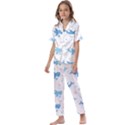 Seamless Pattern With Cute Sharks Hearts Kids  Satin Short Sleeve Pajamas Set View1