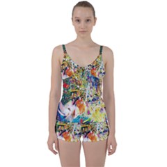 Multicolor Anime Colors Colorful Tie Front Two Piece Tankini by Ket1n9